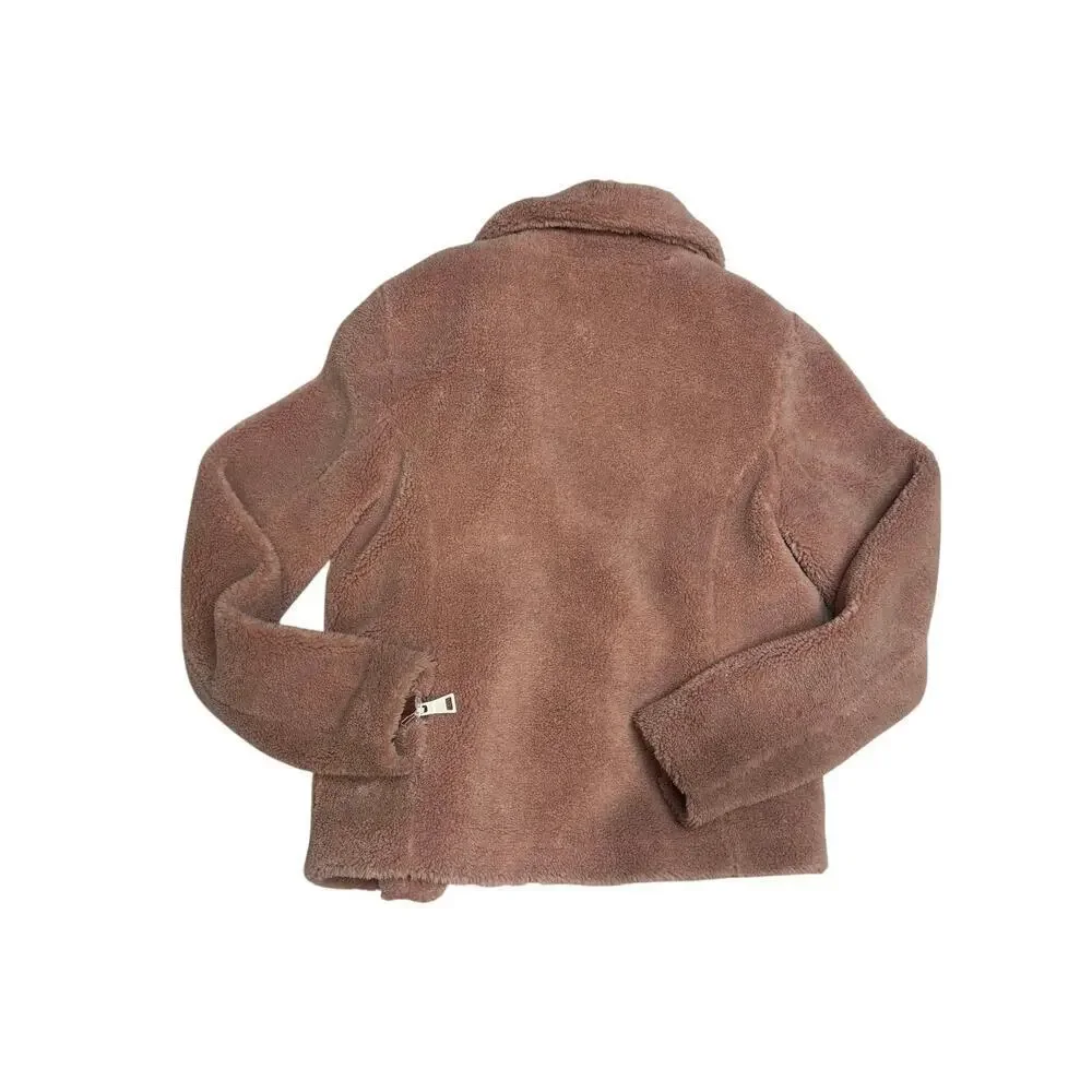 MOTHER Sherpa Fleece Full Zip Jacket SZ Small